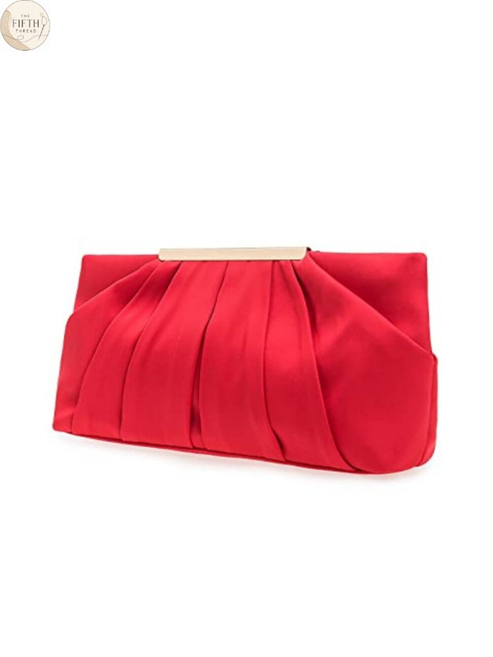 Pleated Satin Evening Clutch Formal Handbag with Chain